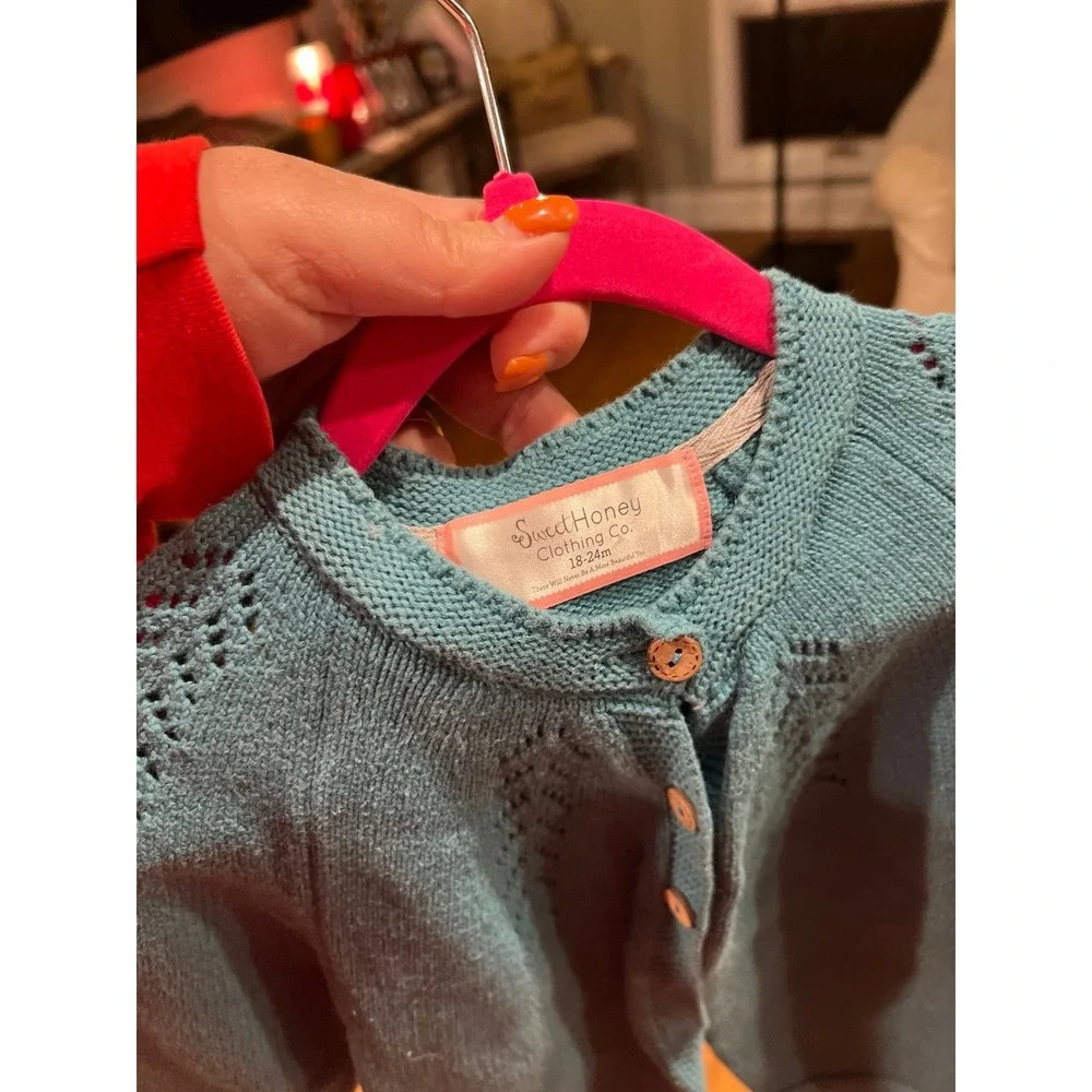 Sweethoney teal sweater girls 18-24‎ months